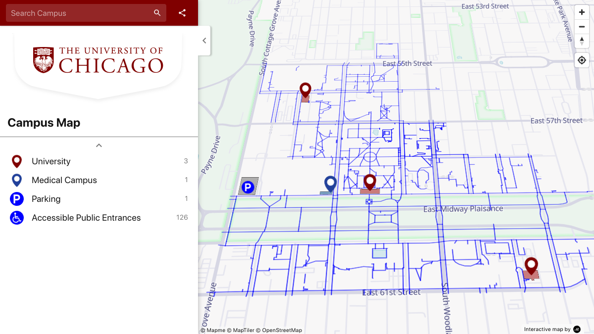 University of Chicago Campus Accessibility Map | Interactive Map
