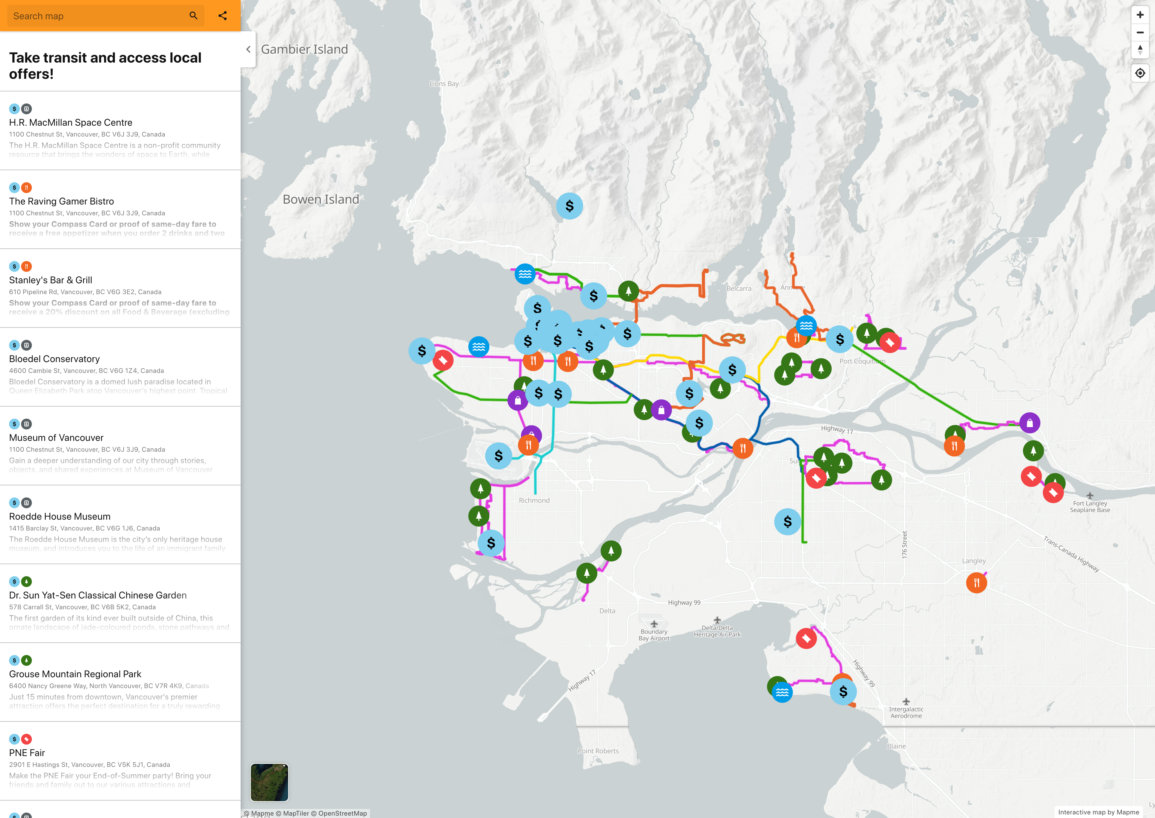 Take transit and access local offers! | Interactive Map