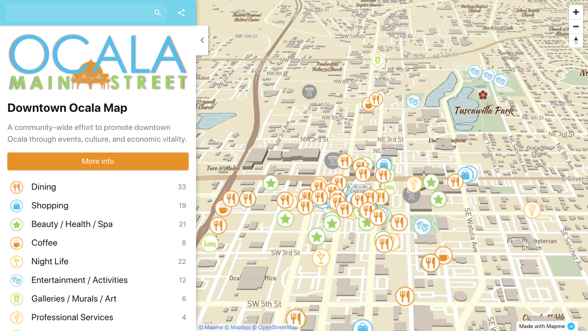 Downtown Ocala Map Interactive Map