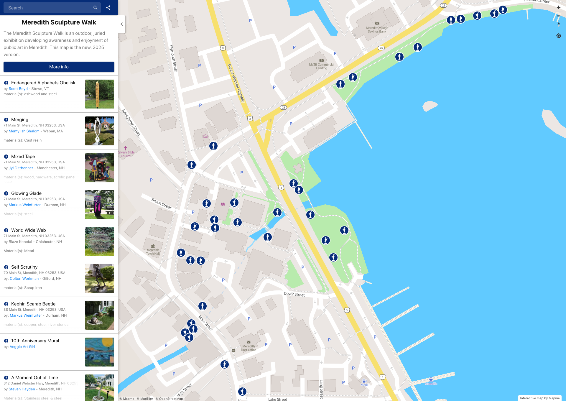 Meredith Sculpture Walk | Interactive Map