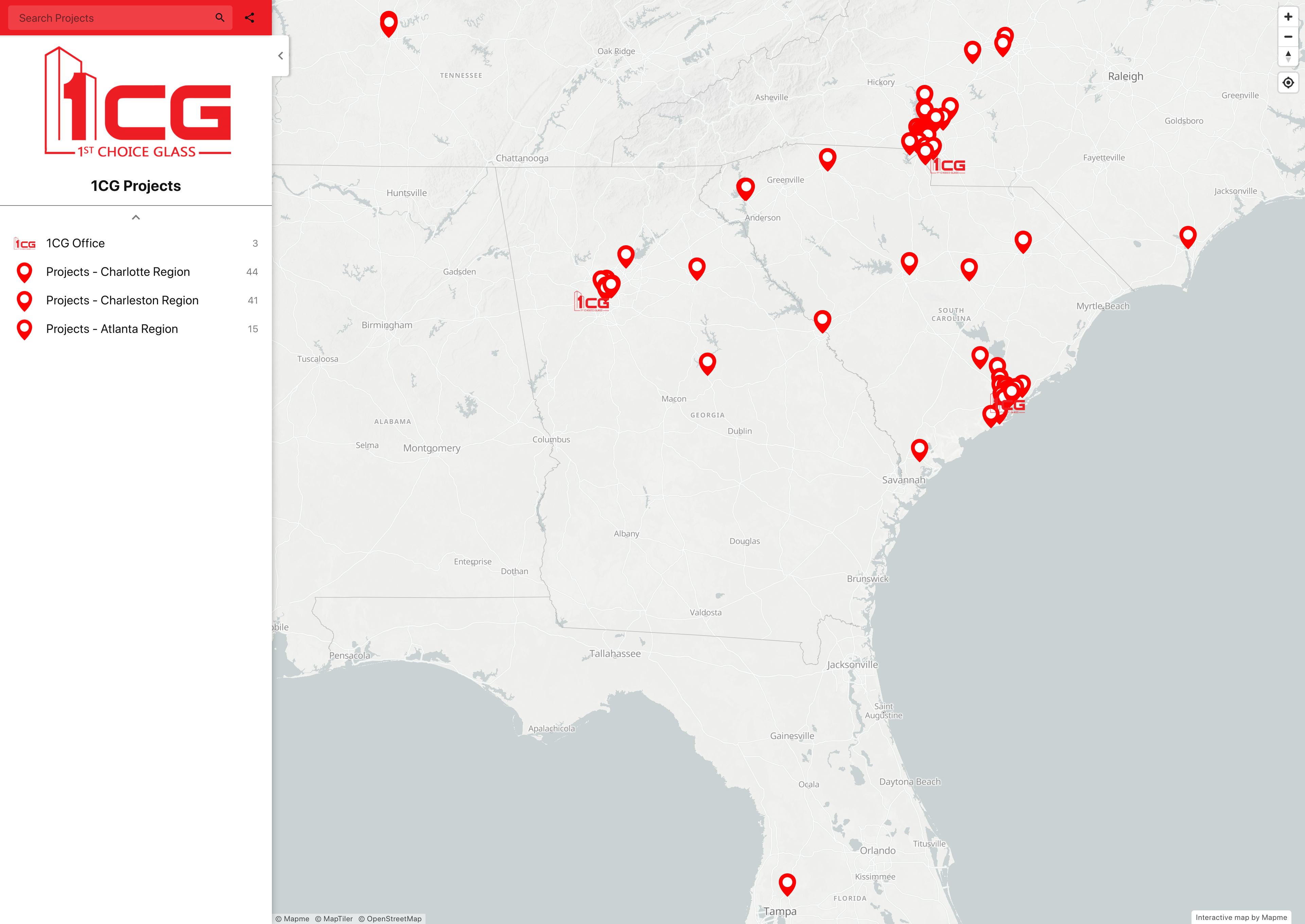 1CG Projects | Interactive Map