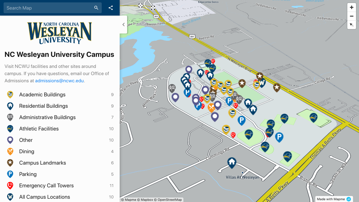 nc-wesleyan-university-campus-interactive-map