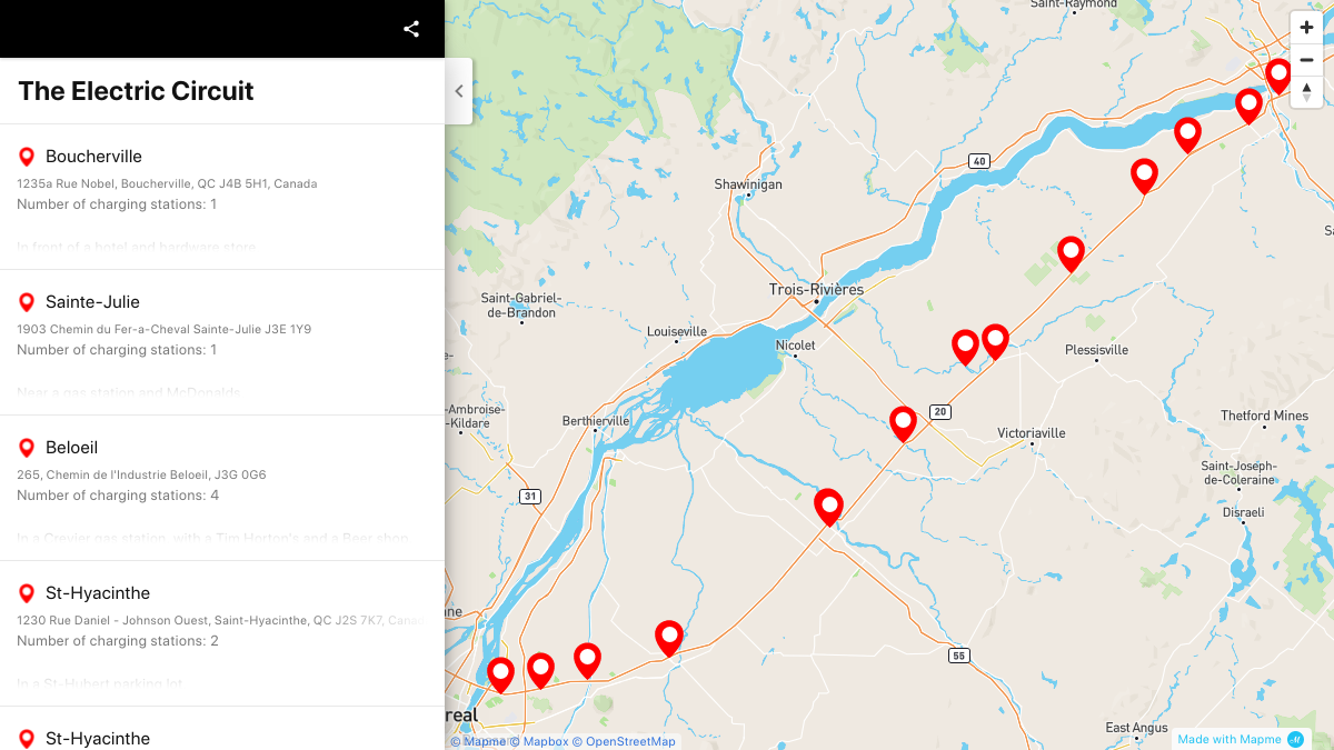 The Electric Circuit roadtrip | Interactive Map