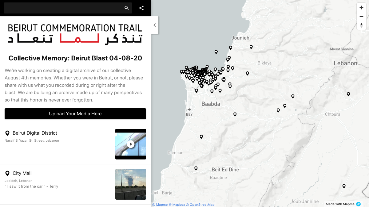 Collective Memory Beirut Blast 04 08 20 Interactive Map