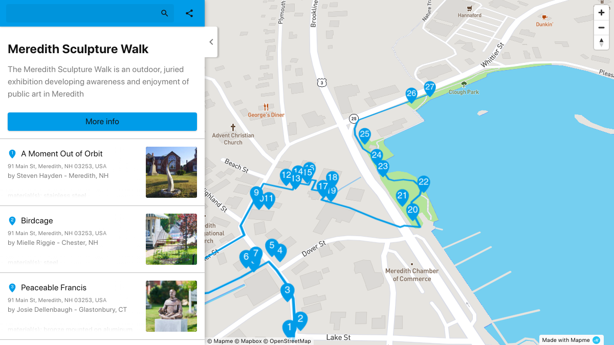 Meredith Sculpture Walk | Interactive Map
