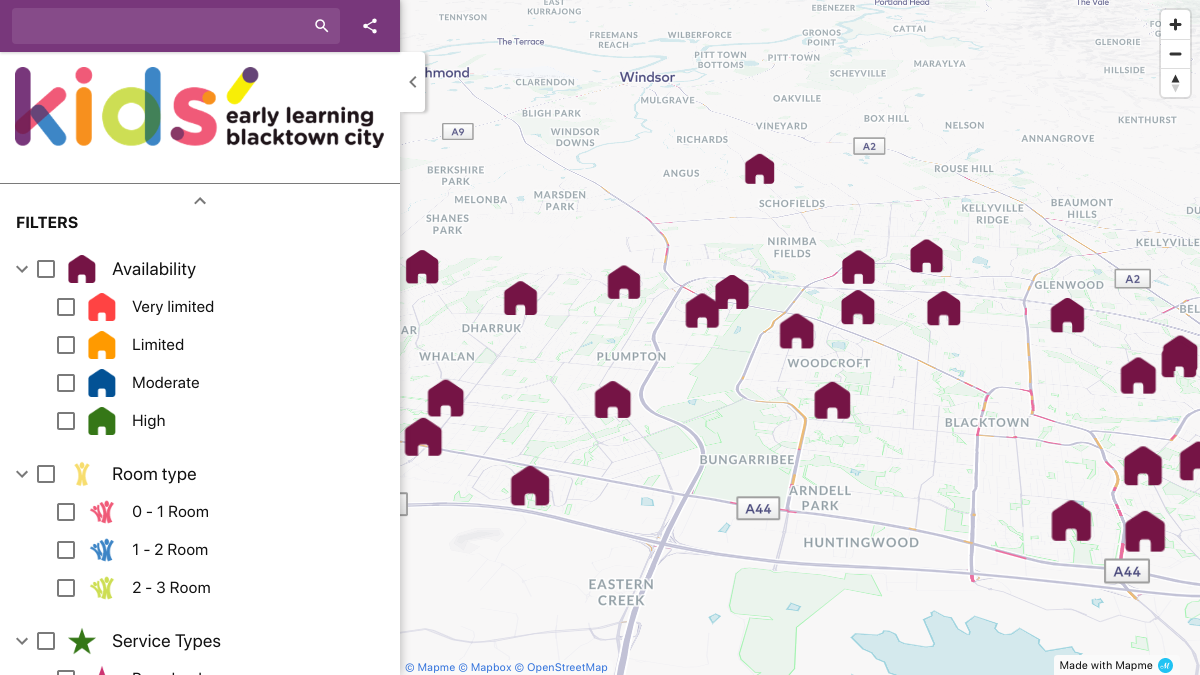 KIDS Early Learning | Interactive Map